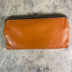 HOBO Lauren clutch wallet orange leather vintage